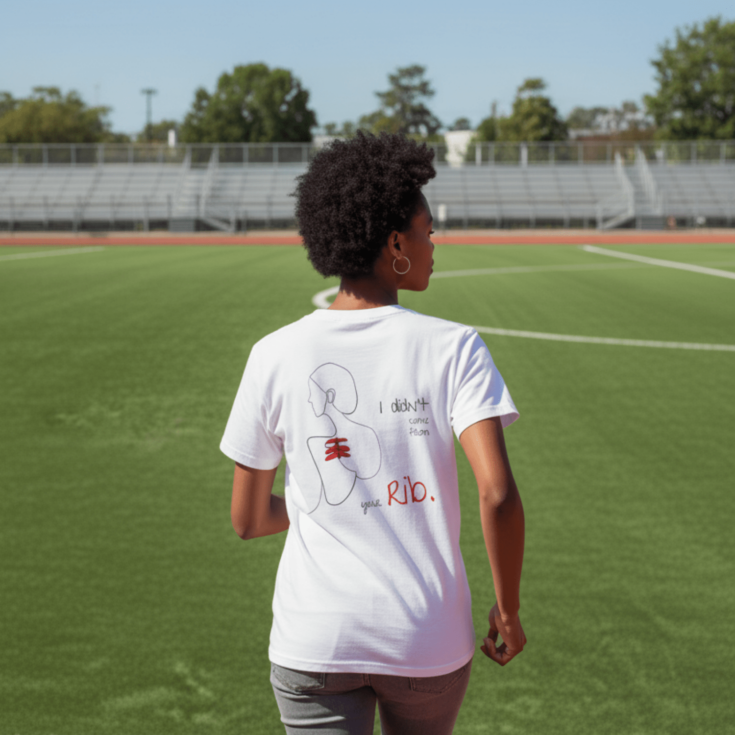 No Shit Shirts - Casual T-Shirt (Backprint): I didn’t come from your rib. - Body & Autonomy & Sexism - basic