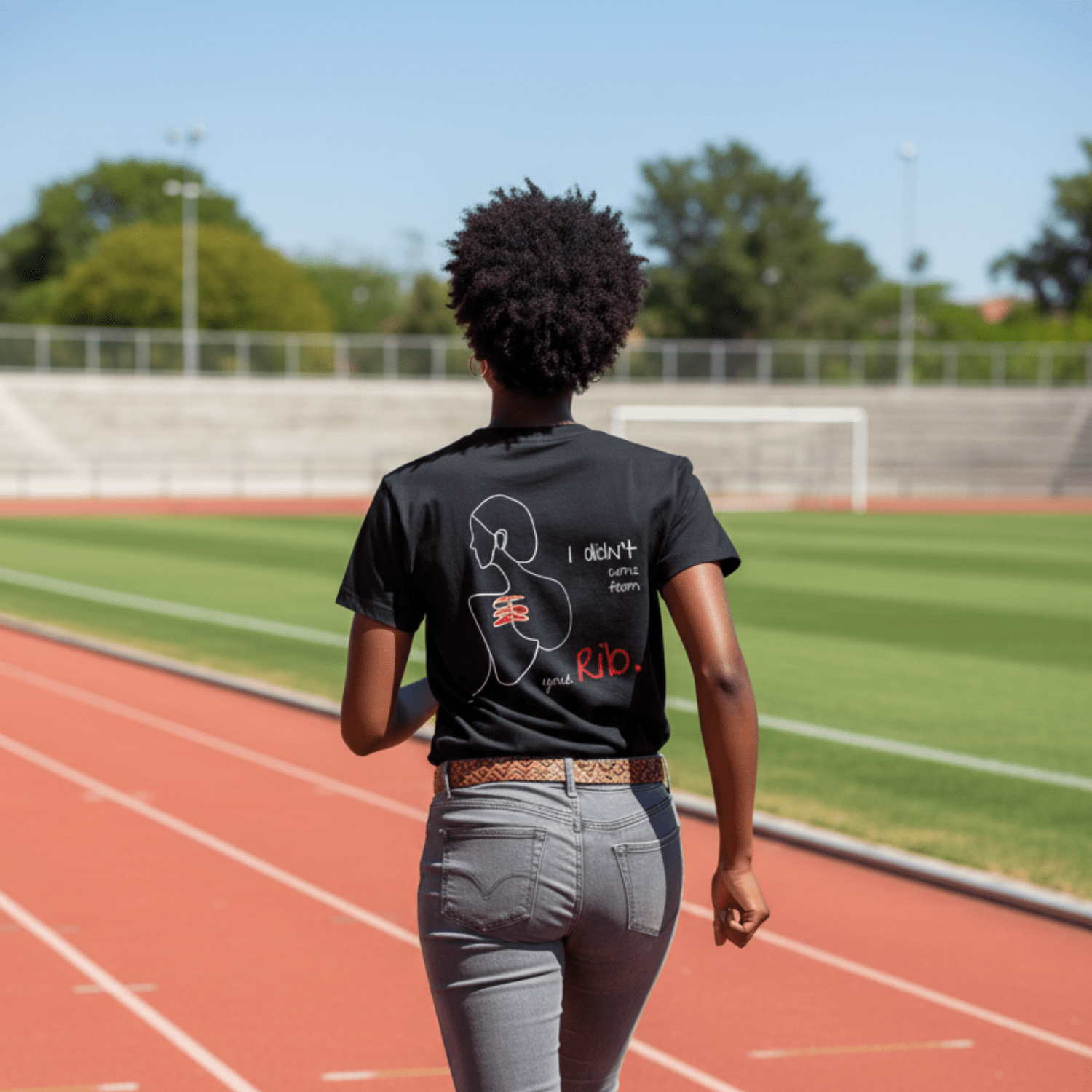 No Shit Shirts - Casual T-Shirt (Backprint): I didn’t come from your rib. - Body & Autonomy & Sexism - basic