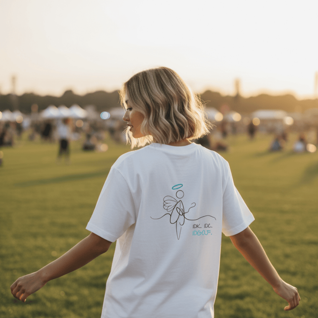 No Shit Shirts - Casual T-Shirt (Backprint): IDK. IDC. IDGAF. - Casual T-Shirts - basic