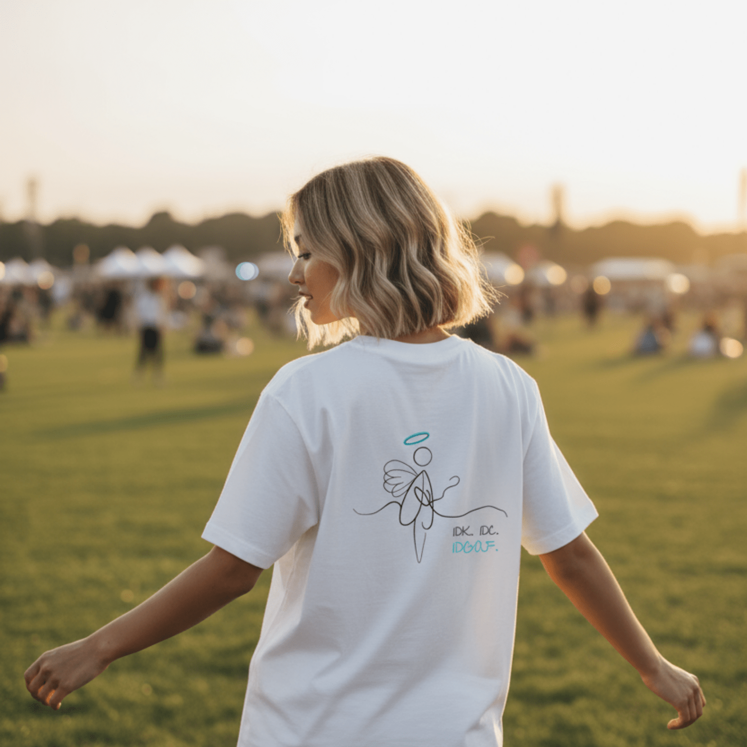 No Shit Shirts - Casual T-Shirt (Backprint): IDK. IDC. IDGAF. - Casual T-Shirts - basic