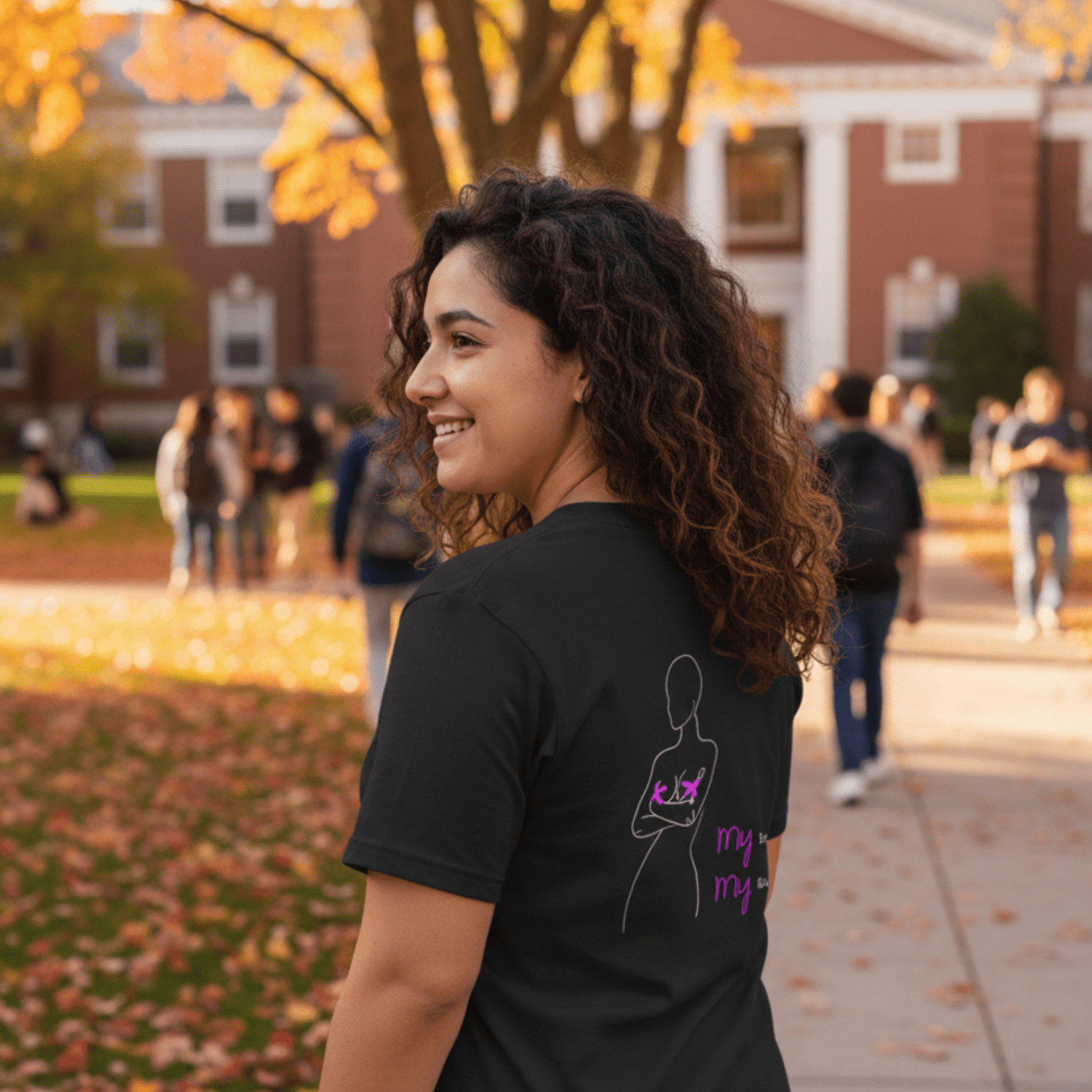 No Shit Shirts - Casual T-Shirt (Backprint): My Body, My Rules - Body & Autonomy & Sexism - basic