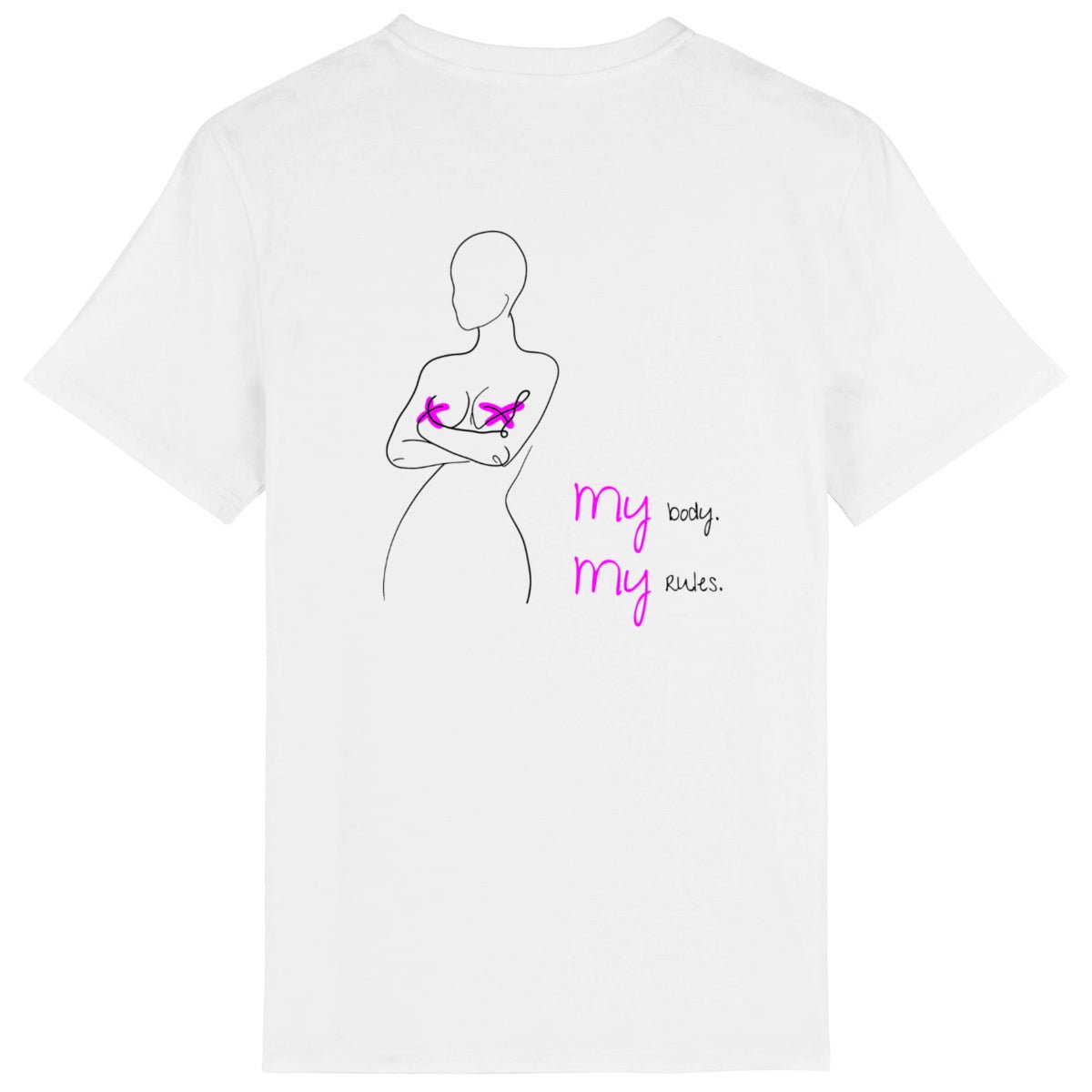 No Shit Shirts - Casual T-Shirt (Backprint): My Body, My Rules - Body & Autonomy & Sexism - basic