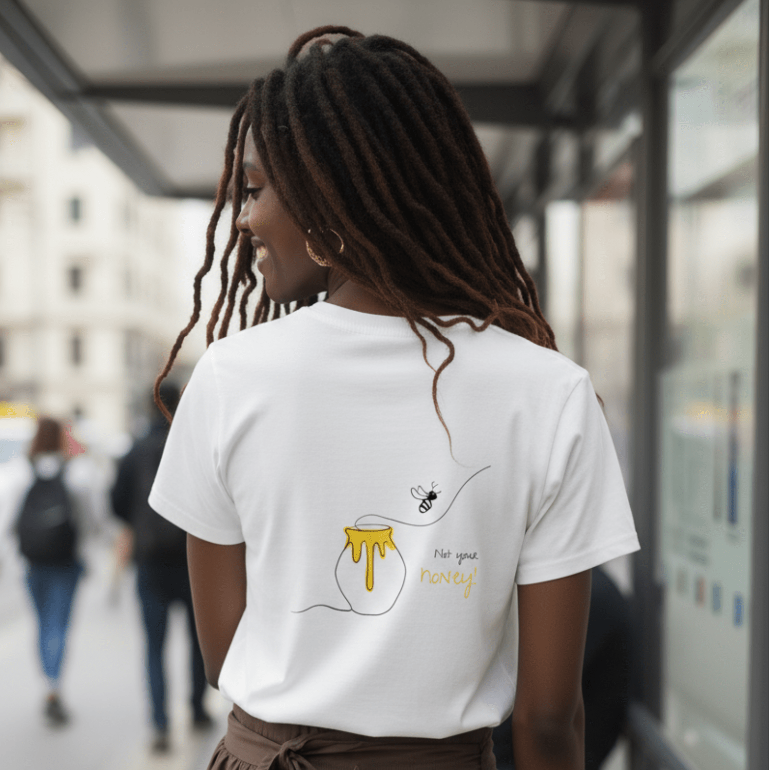 No Shit Shirts - Casual T-Shirt (Backprint): Not your honey - Body & Autonomy & Sexism - basic