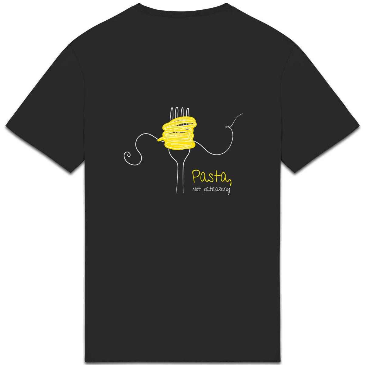No Shit Shirts - Casual T-Shirt (Backprint): Pasta, not patriarchy - Casual T-Shirts - basic