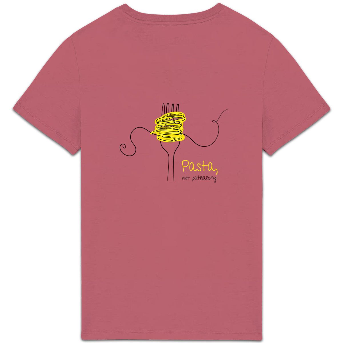 No Shit Shirts - Casual T-Shirt (Backprint): Pasta, not patriarchy - Casual T-Shirts - basic