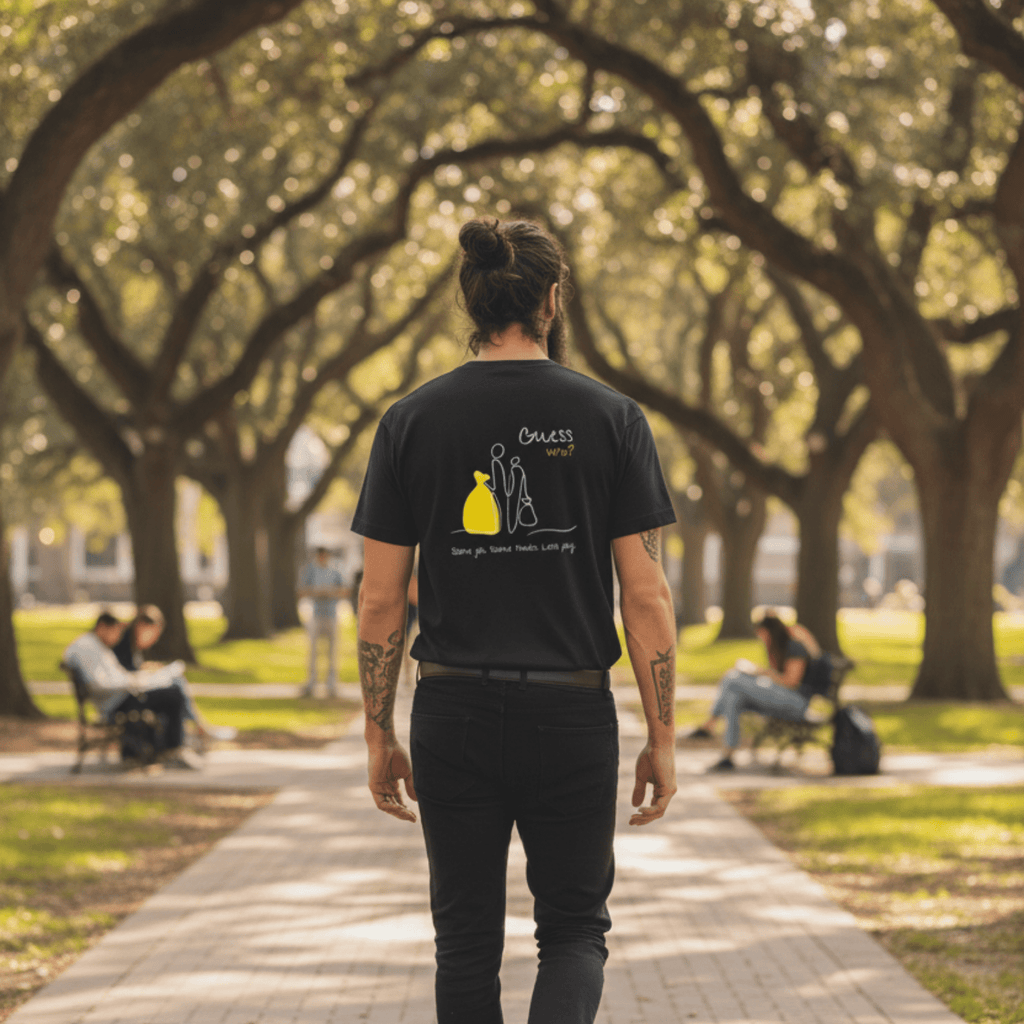 No Shit Shirts - Casual T-Shirt (Backprint): Same job. Same hours. Less pay. Guess who? - Casual T-Shirts - basic