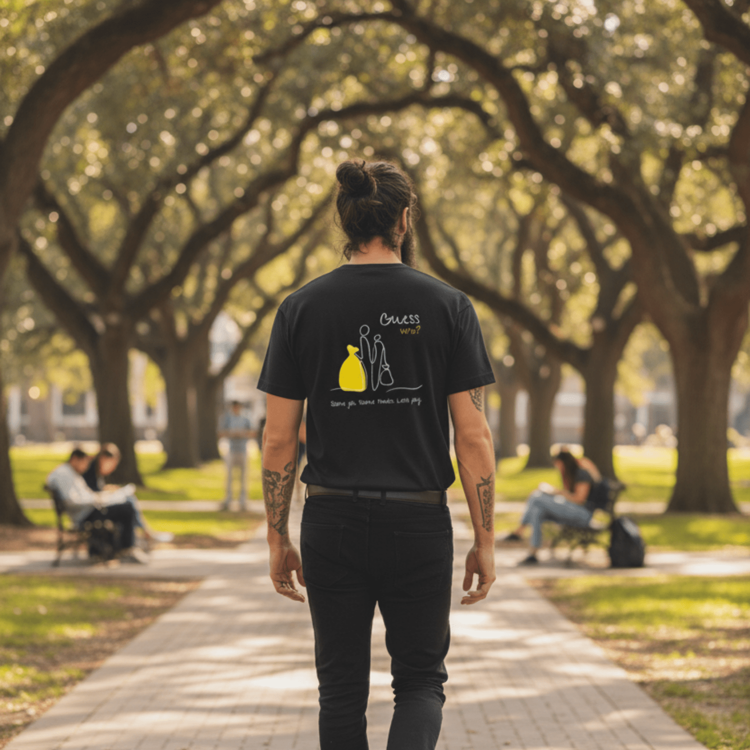 No Shit Shirts - Casual T-Shirt (Backprint): Same job. Same hours. Less pay. Guess who? - Casual T-Shirts - basic