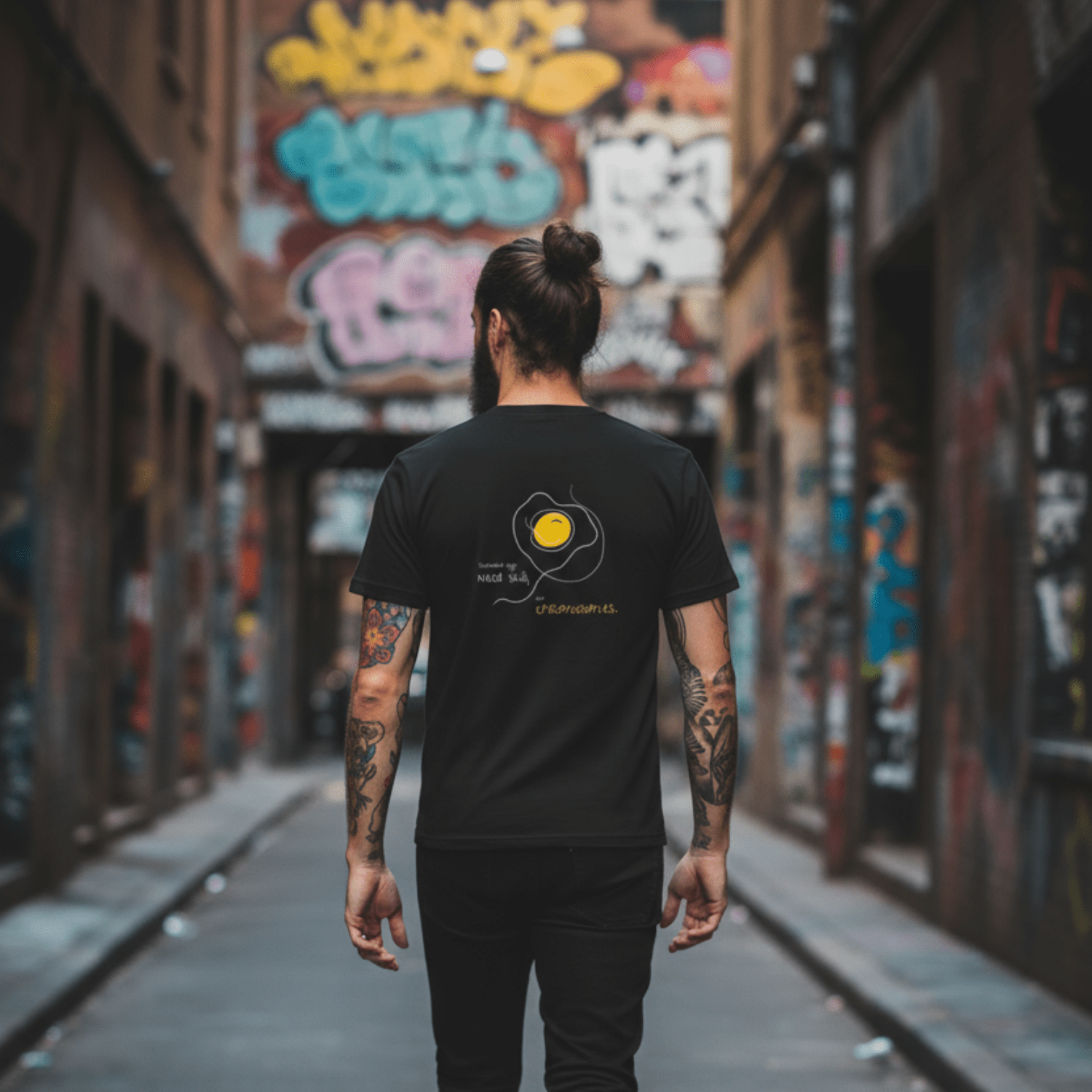 No Shit Shirts - Casual T-Shirt (Backprint): Scrambled eggs need skill, not chromosomes. - Casual T-Shirts - basic