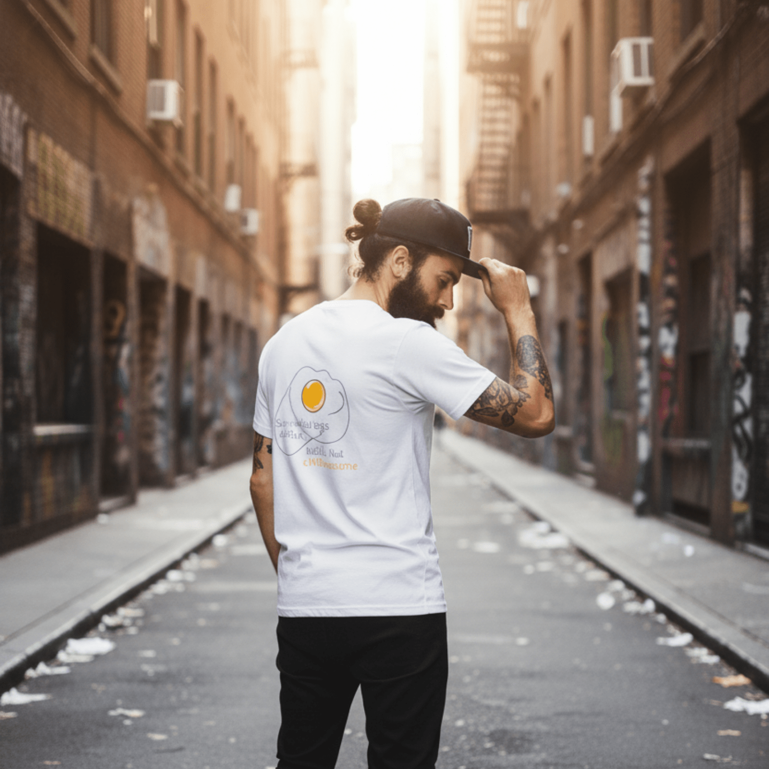 No Shit Shirts - Casual T-Shirt (Backprint): Scrambled eggs need skill, not chromosomes. - Casual T-Shirts - basic