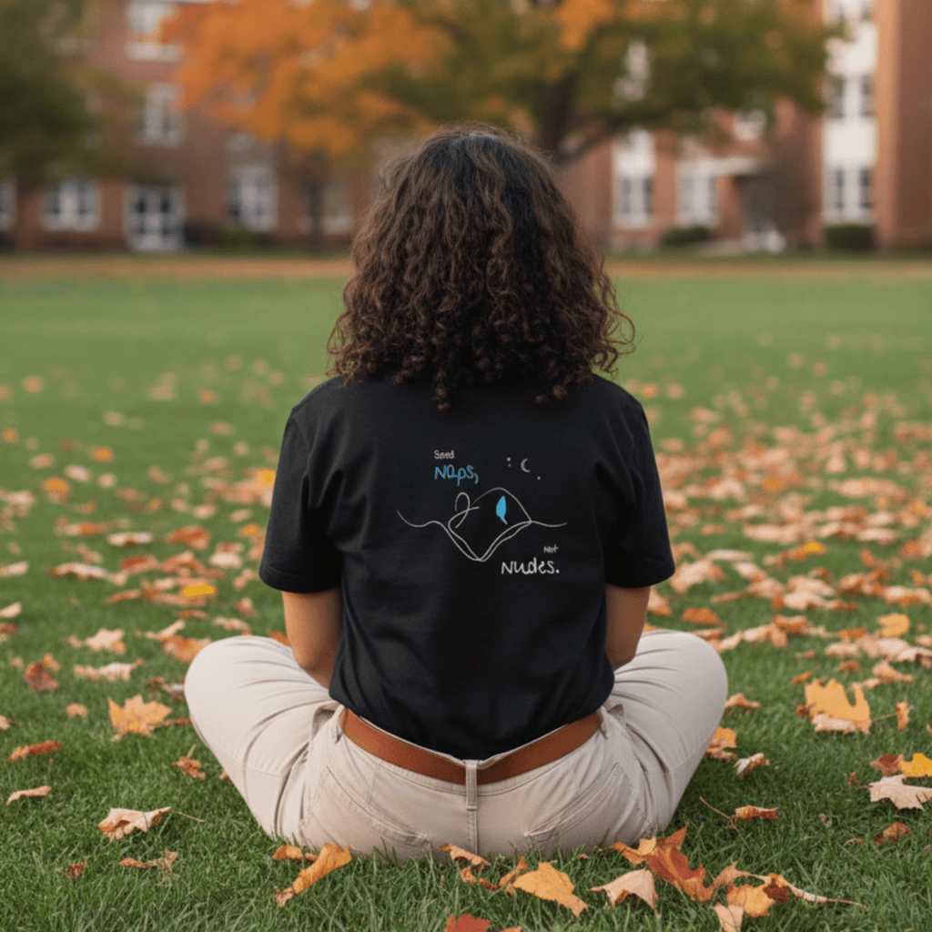 No Shit Shirts - Casual T-Shirt (Backprint): Send Naps, Not Nudes - Body & Autonomy & Sexism - basic