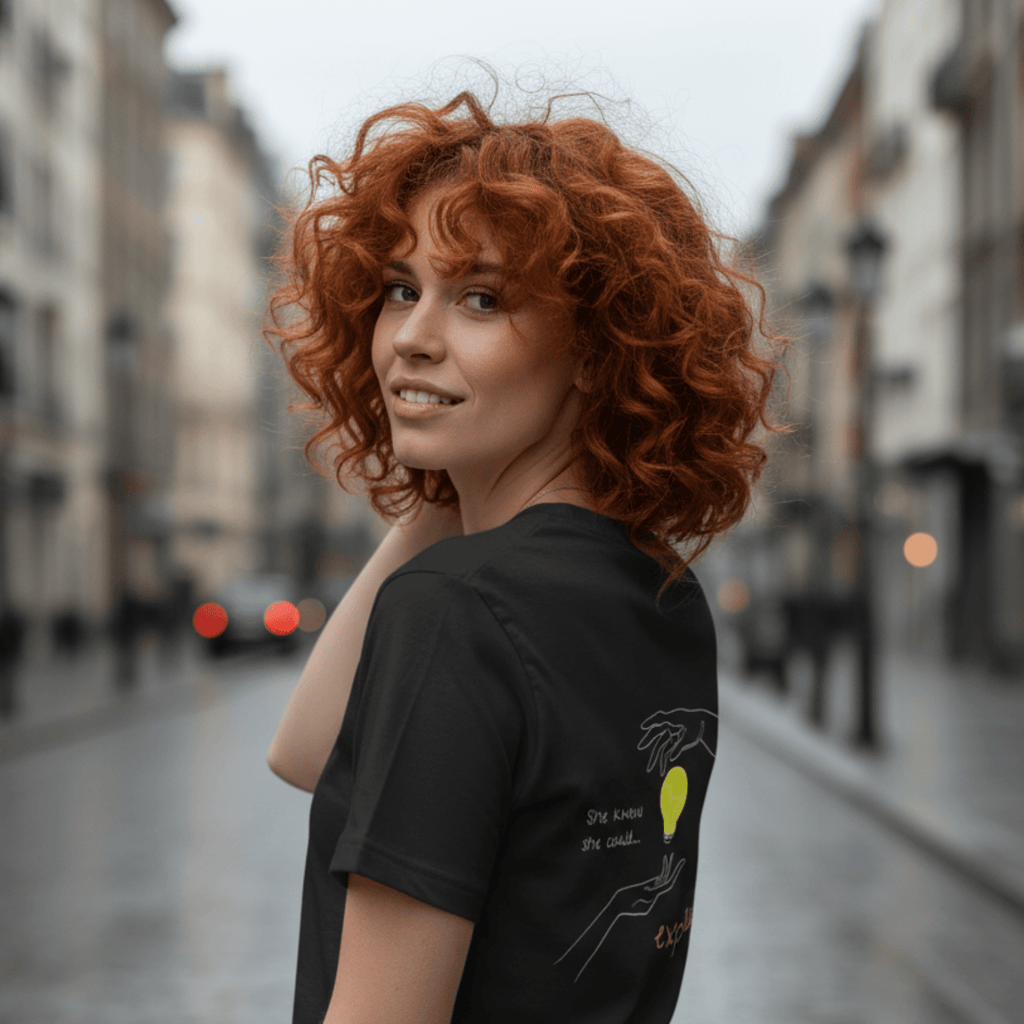 No Shit Shirts - Casual T-Shirt (Backprint): She knew she could, but he explained it first. - Casual T-Shirts - basic