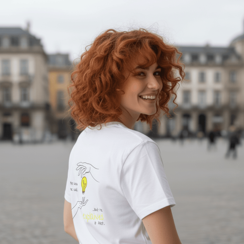 No Shit Shirts - Casual T-Shirt (Backprint): She knew she could, but he explained it first. - Casual T-Shirts - basic