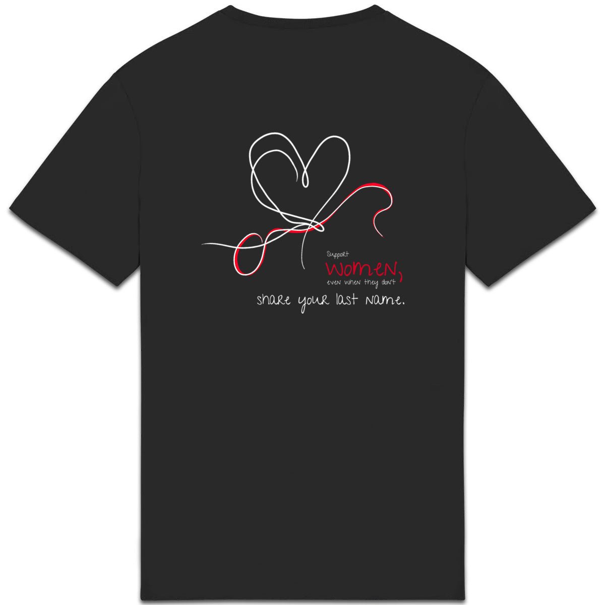 No Shit Shirts - Casual T-Shirt (Backprint): Support women, even when they don’t share your last name. - Casual T-Shirts - basic