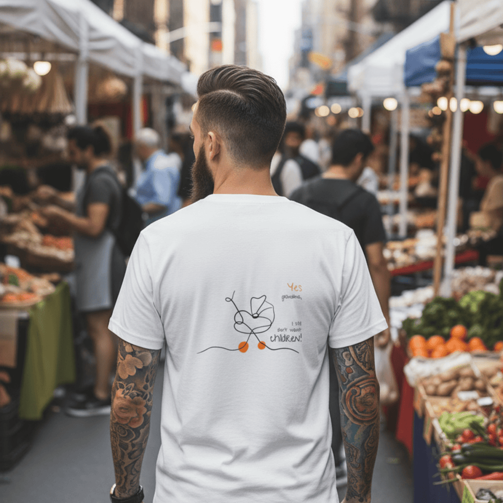 No Shit Shirts - Casual T-Shirt (Backprint): Yes, grandma, I still don’t want children - Casual T-Shirts - basic