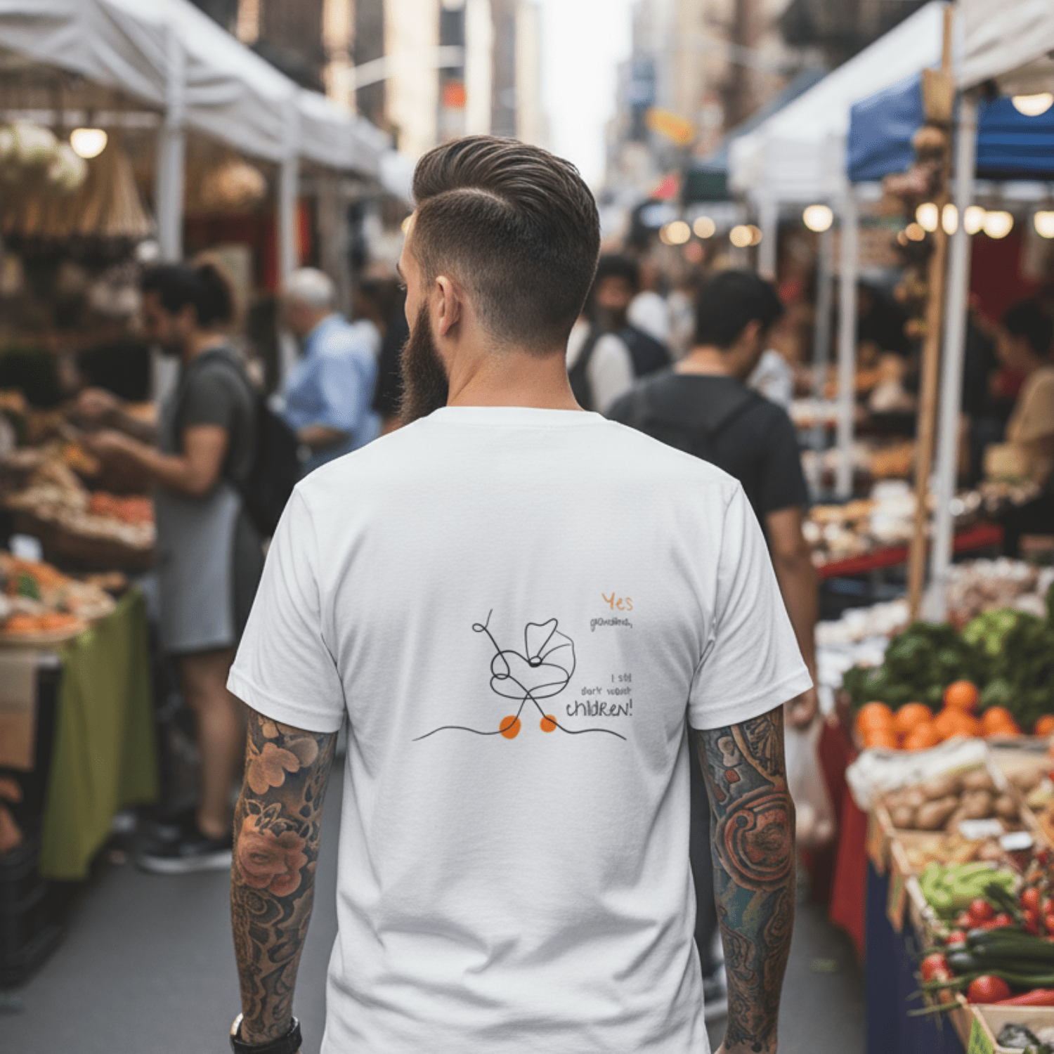 No Shit Shirts - Casual T-Shirt (Backprint): Yes, grandma, I still don’t want children - Casual T-Shirts - basic