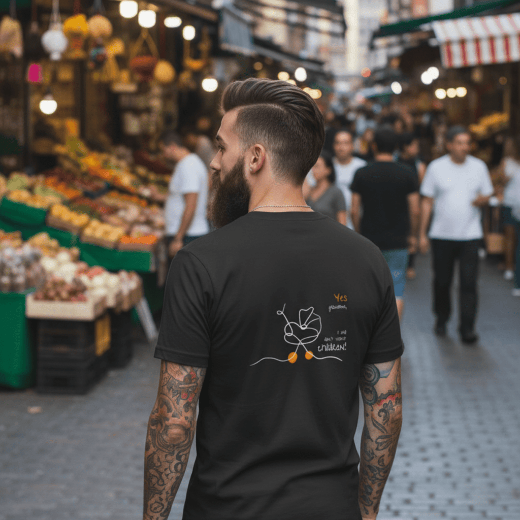 No Shit Shirts - Casual T-Shirt (Backprint): Yes, grandma, I still don’t want children - Casual T-Shirts - basic