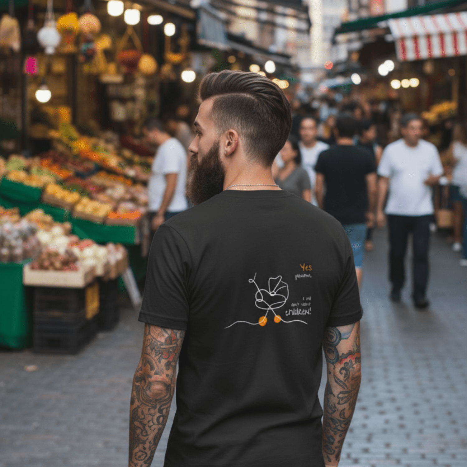 No Shit Shirts - Casual T-Shirt (Backprint): Yes, grandma, I still don’t want children - Casual T-Shirts - basic