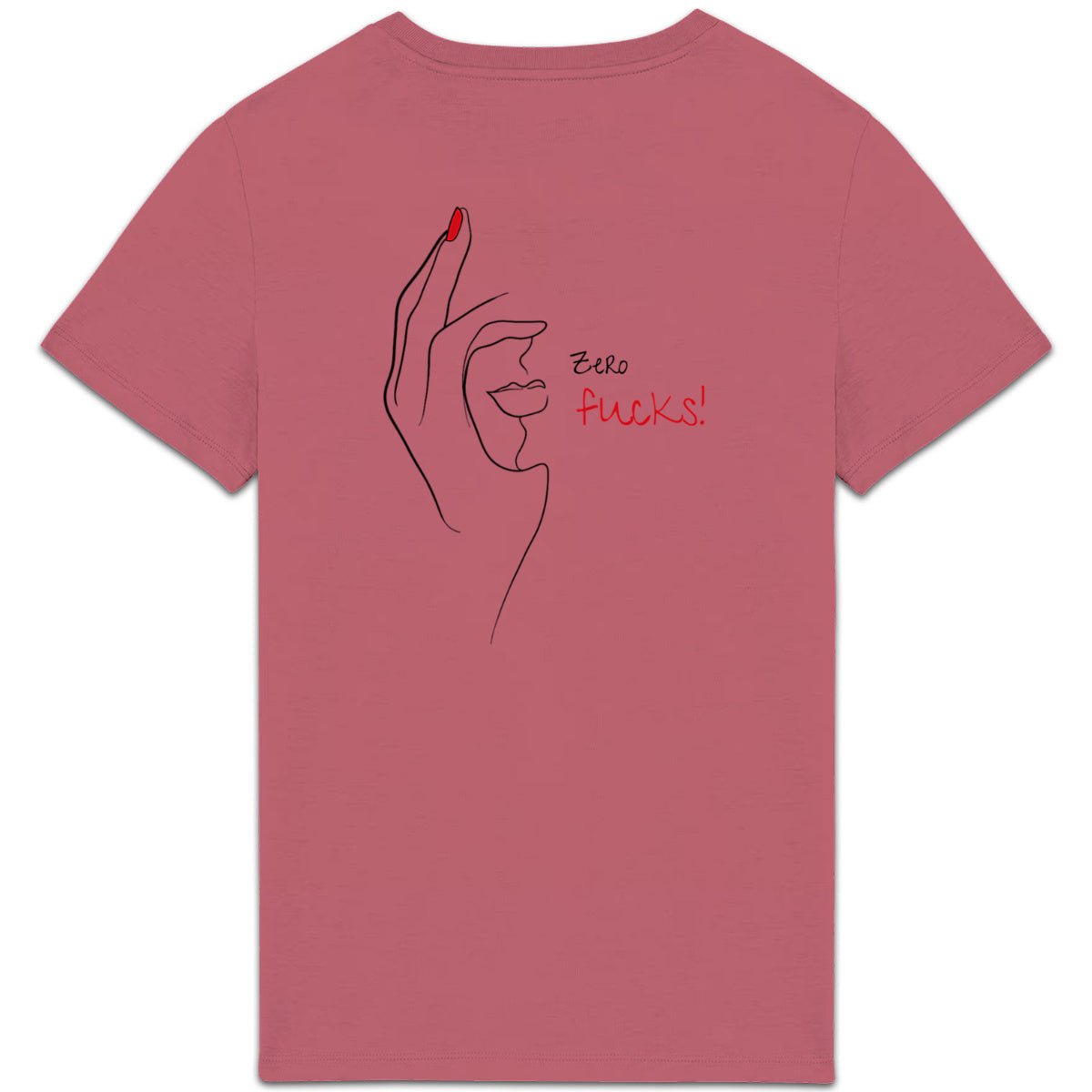 No Shit Shirts - Casual T-Shirt (Backprint): Zero Fucks - Casual T-Shirts - basic