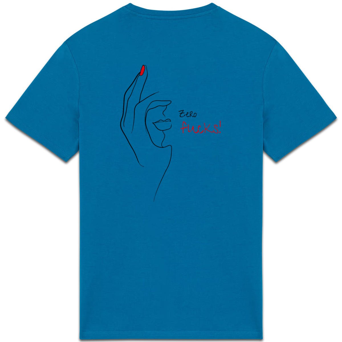 No Shit Shirts - Casual T-Shirt (Backprint): Zero Fucks - Casual T-Shirts - basic