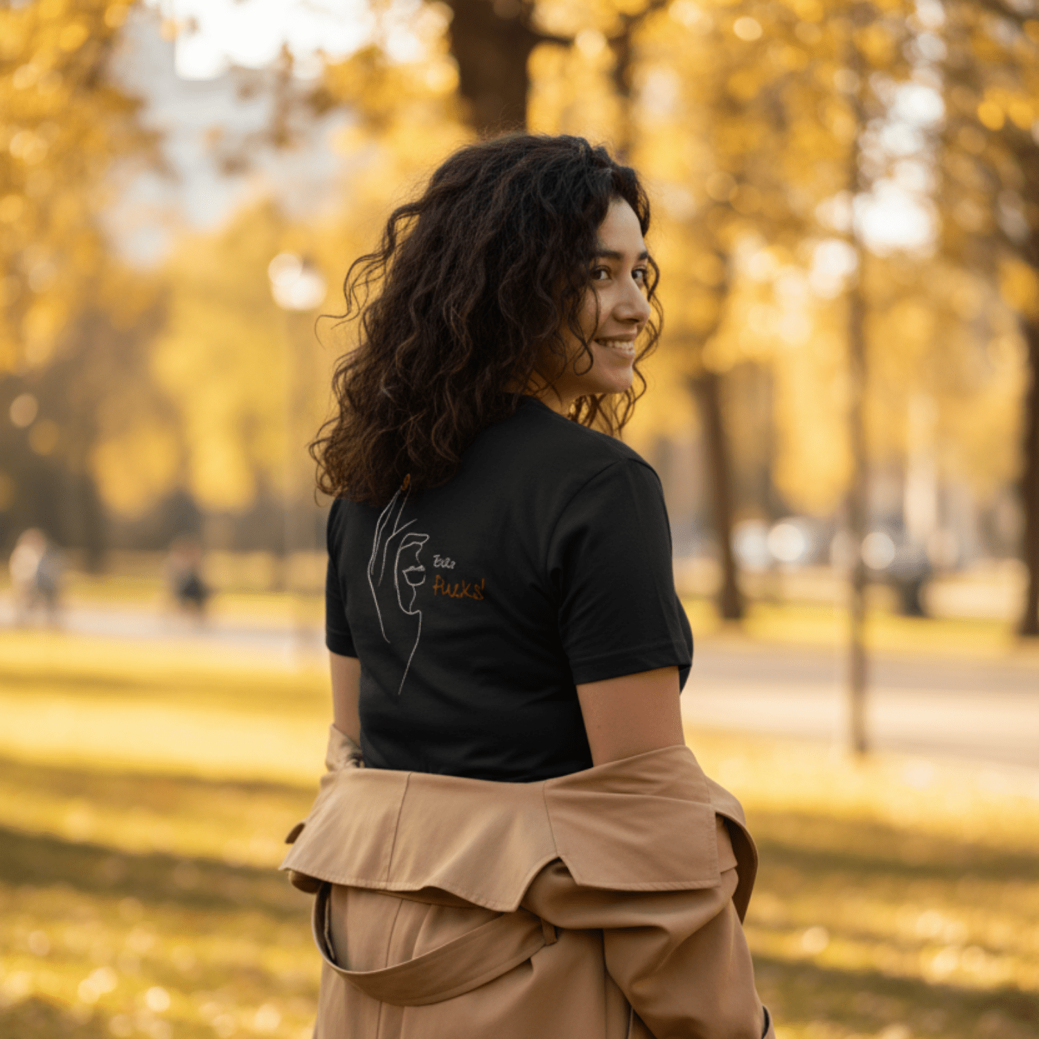 No Shit Shirts - Casual T-Shirt (Backprint): Zero Fucks - Casual T-Shirts - basic