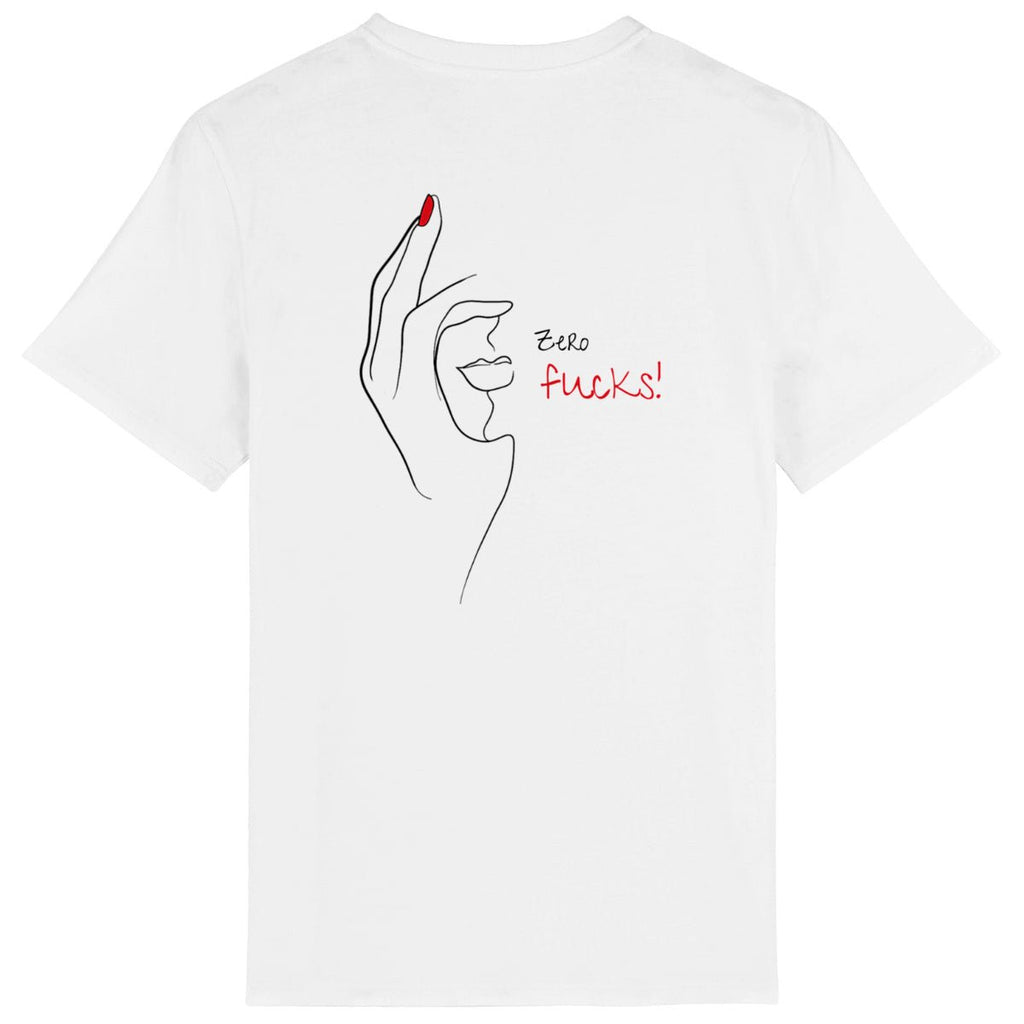 No Shit Shirts - Casual T-Shirt (Backprint): Zero Fucks - Casual T-Shirts - basic