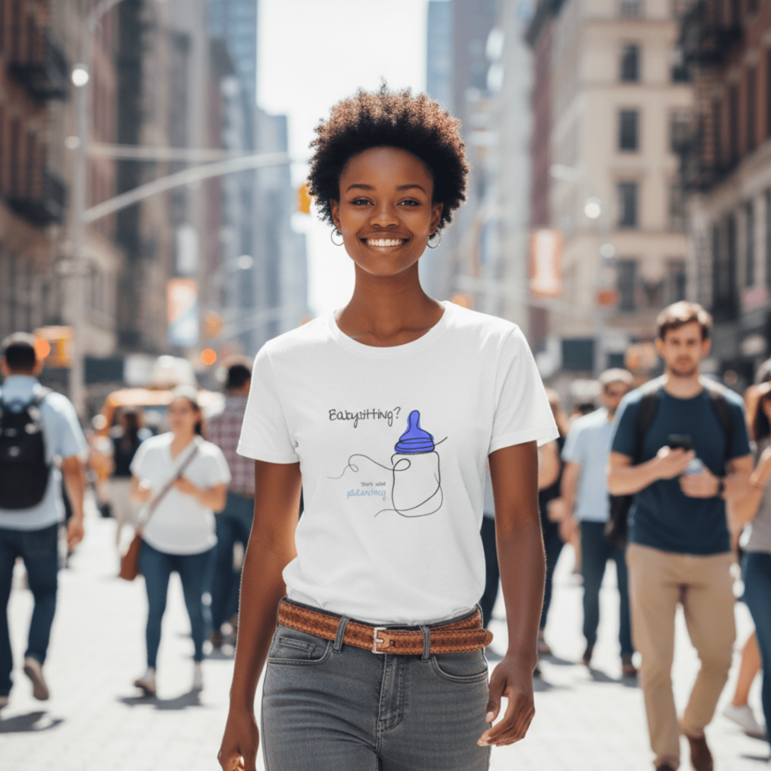 No Shit Shirts - Casual T-Shirt (Frontprint Large): Babysitting? That’s called parenting! - Casual T-Shirts - basic