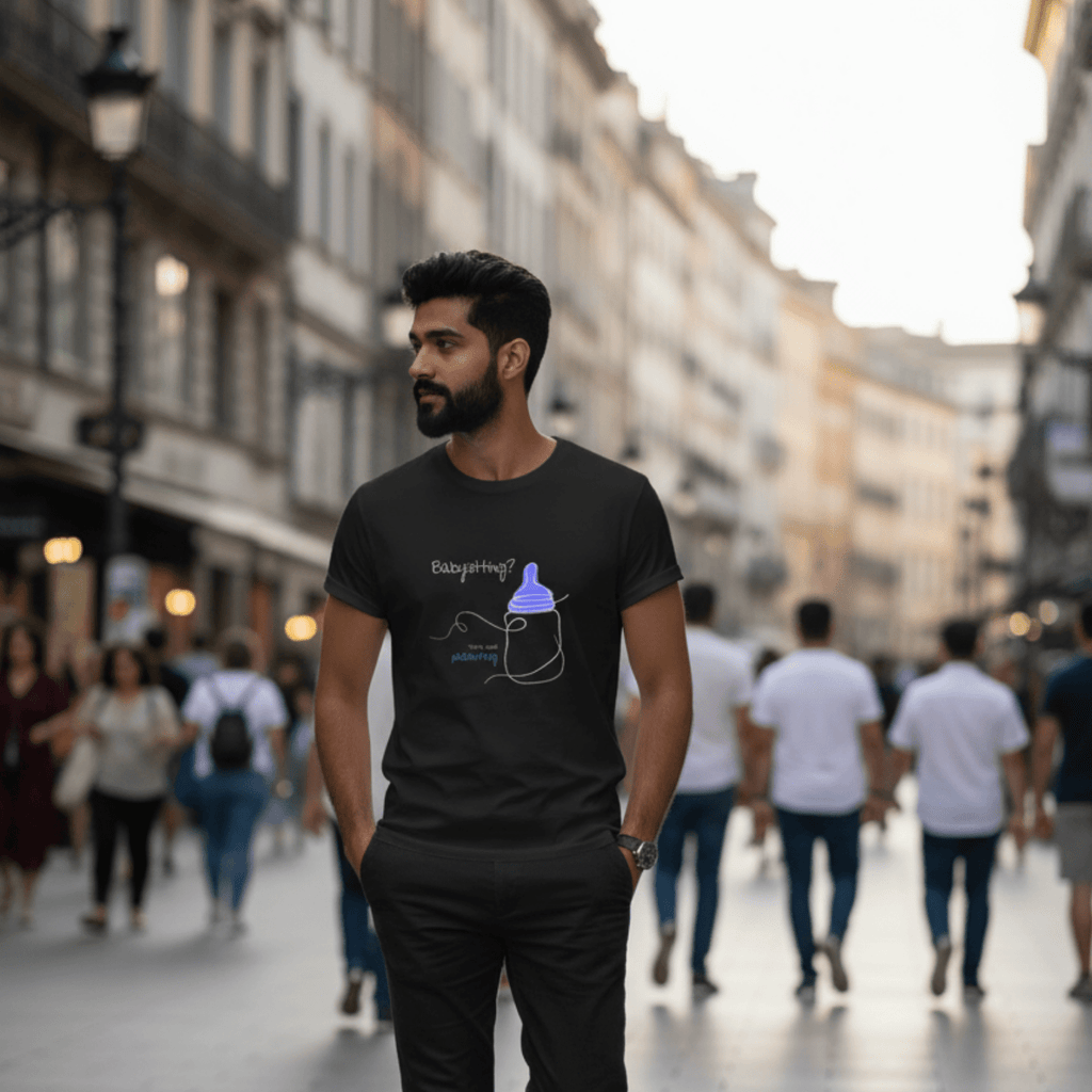 No Shit Shirts - Casual T-Shirt (Frontprint Large): Babysitting? That’s called parenting! - Casual T-Shirts - basic