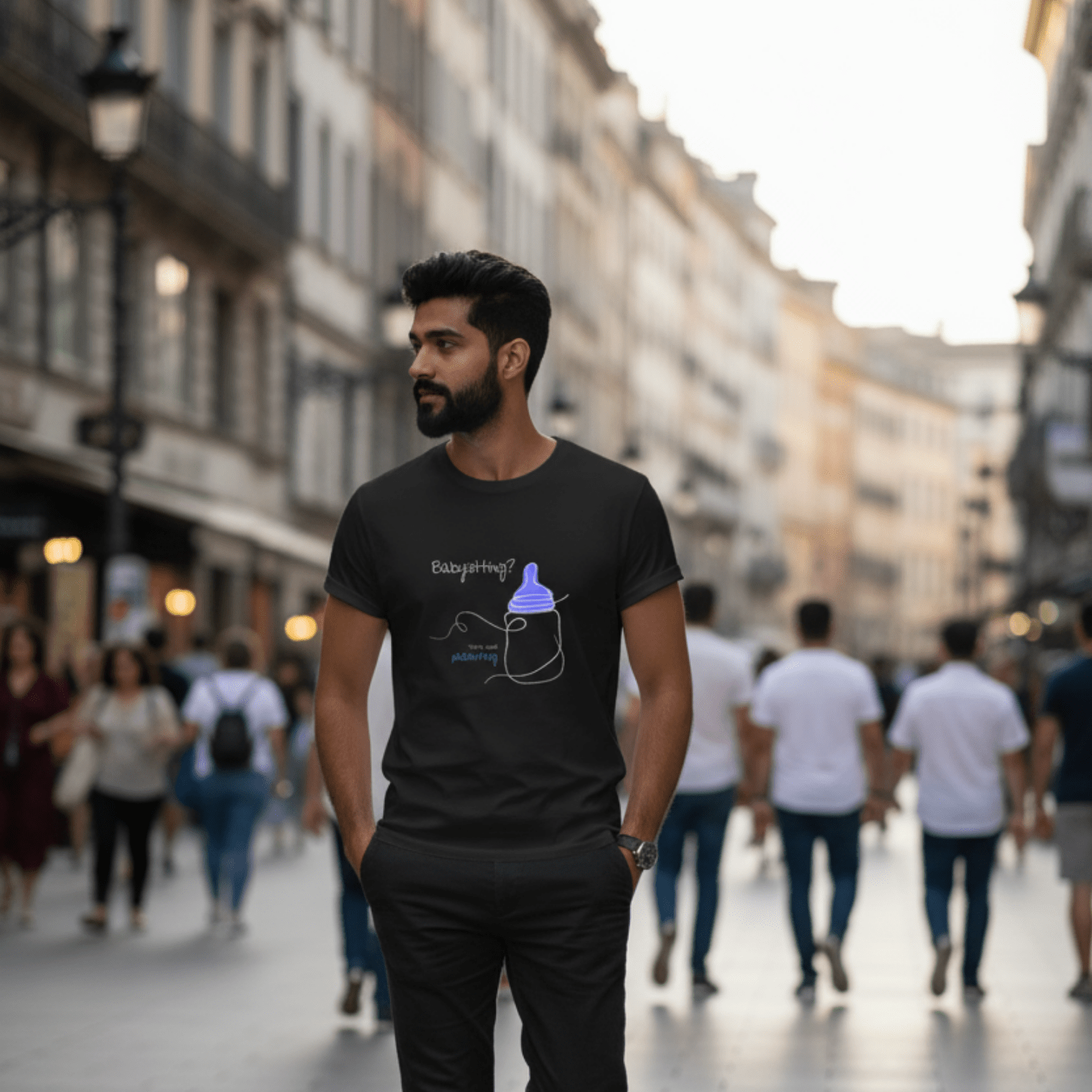 No Shit Shirts - Casual T-Shirt (Frontprint Large): Babysitting? That’s called parenting! - Casual T-Shirts - basic