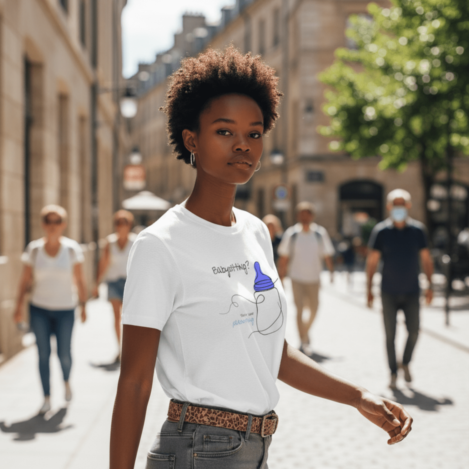 No Shit Shirts - Casual T-Shirt (Frontprint Large): Babysitting? That’s called parenting! - Casual T-Shirts - basic