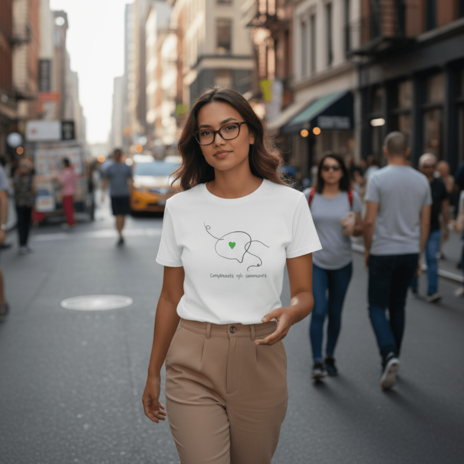 No Shit Shirts - Casual T-Shirt (Frontprint Large): Compliments ≠ comments. - Casual T-Shirts - basic