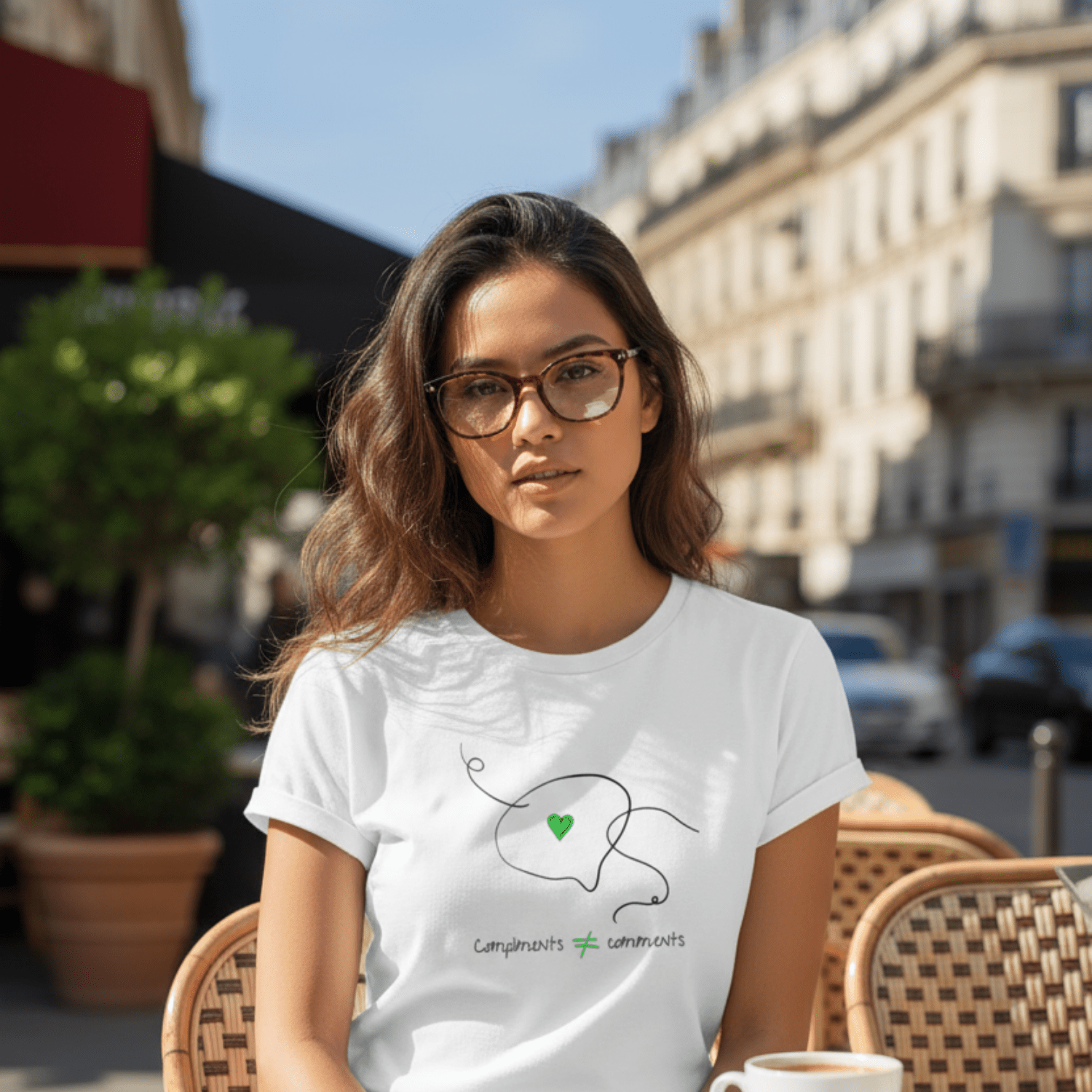 No Shit Shirts - Casual T-Shirt (Frontprint Large): Compliments ≠ comments. - Casual T-Shirts - basic