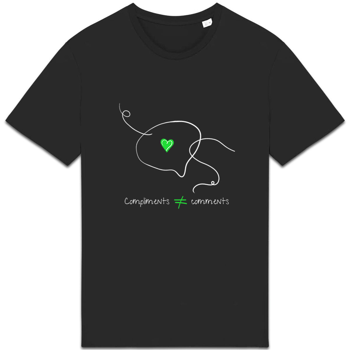 No Shit Shirts - Casual T-Shirt (Frontprint Large): Compliments ≠ comments. - Casual T-Shirts - basic