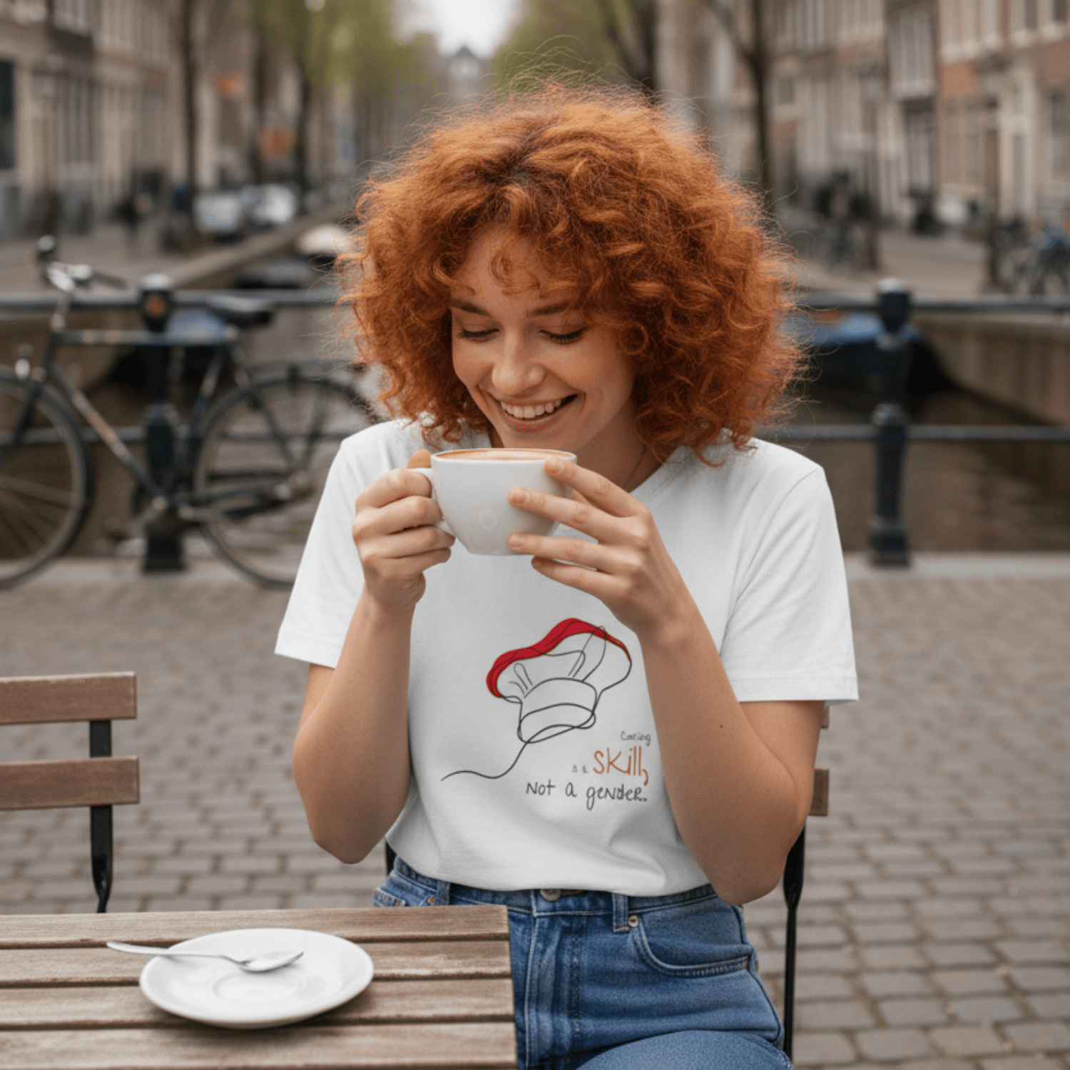 No Shit Shirts - Casual T-Shirt (Frontprint Large): Cooking is a skill, not a gender. - Casual T-Shirts - basic