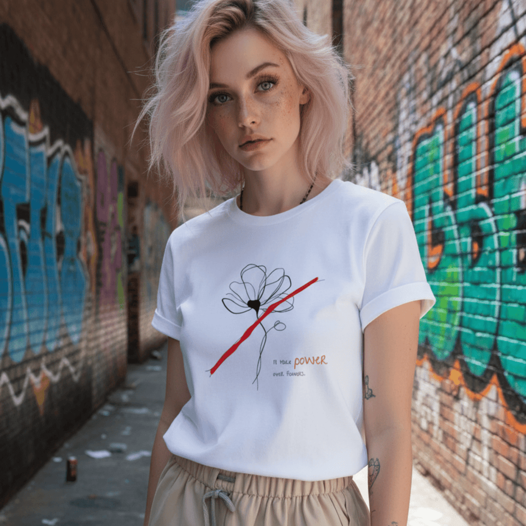 No Shit Shirts - Casual T-Shirt (Frontprint Large): I’ll take power over flowers - Casual T-Shirts - basic