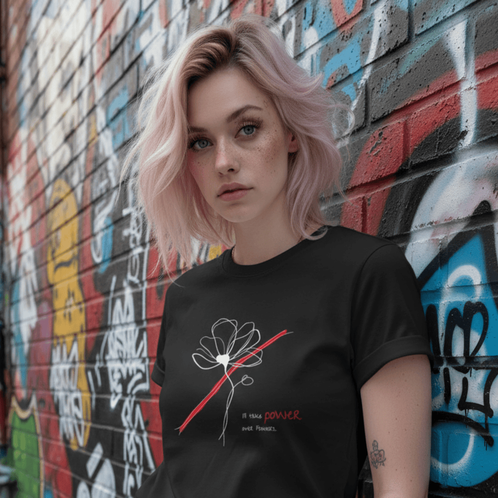 No Shit Shirts - Casual T-Shirt (Frontprint Large): I’ll take power over flowers - Casual T-Shirts - basic