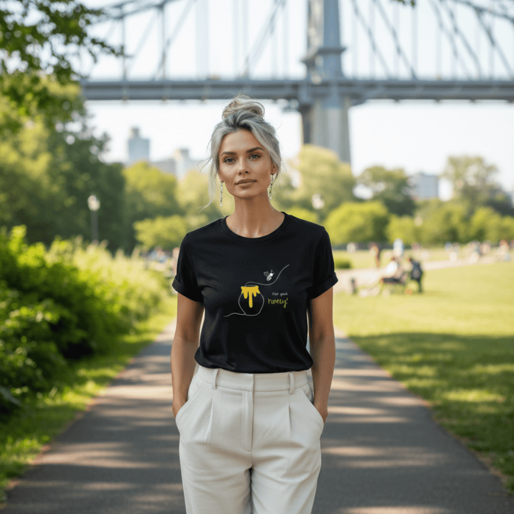 No Shit Shirts - Casual T-Shirt (Frontprint Large): Not your honey - Body & Autonomy & Sexism - basic