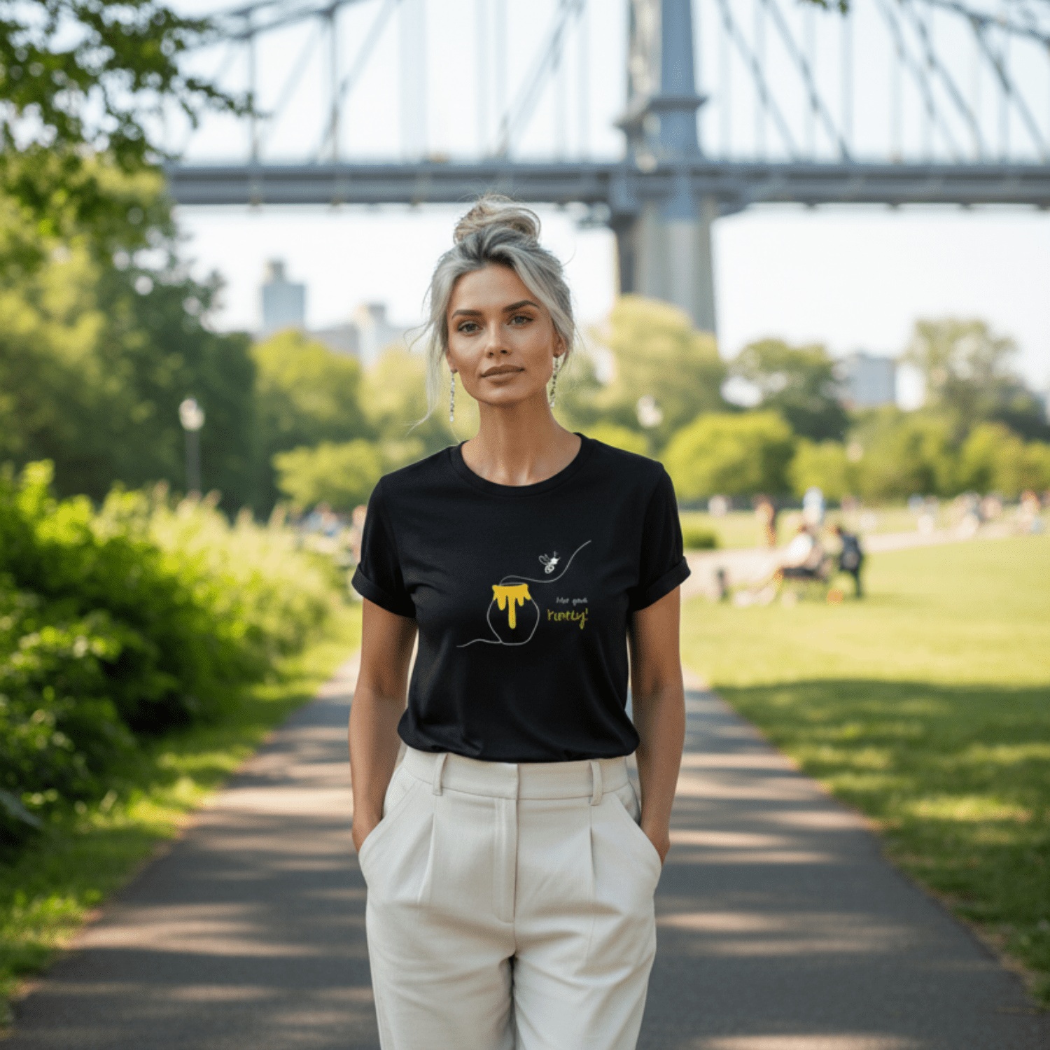 No Shit Shirts - Casual T-Shirt (Frontprint Large): Not your honey - Body & Autonomy & Sexism - basic