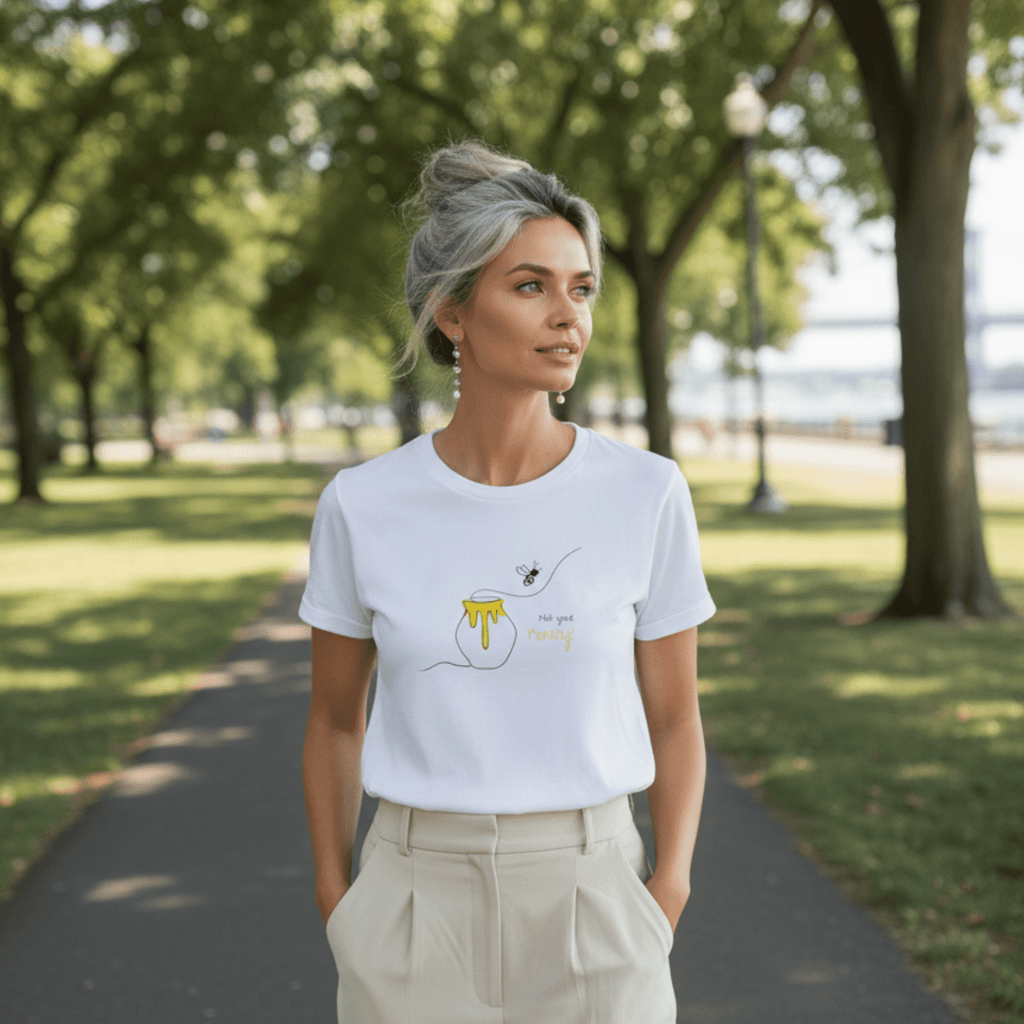 No Shit Shirts - Casual T-Shirt (Frontprint Large): Not your honey - Body & Autonomy & Sexism - basic