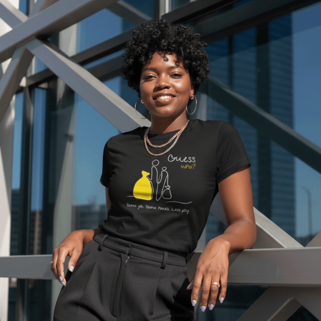 No Shit Shirts - Casual T-Shirt (Frontprint Large): Same job. Same hours. Less pay. Guess who? - Casual T-Shirts - basic