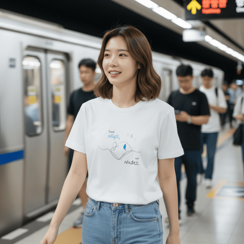 No Shit Shirts - Casual T-Shirt (Frontprint Large): Send Naps, Not Nudes - Body & Autonomy & Sexism - basic