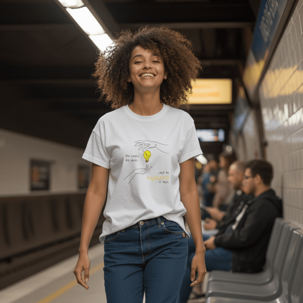 No Shit Shirts - Casual T-Shirt (Frontprint Large): She knew she could, but he explained it first. - Casual T-Shirts - basic