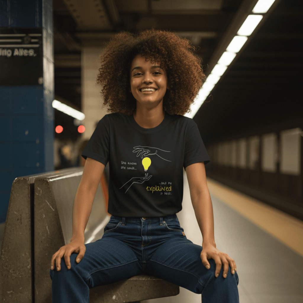 No Shit Shirts - Casual T-Shirt (Frontprint Large): She knew she could, but he explained it first. - Casual T-Shirts - basic