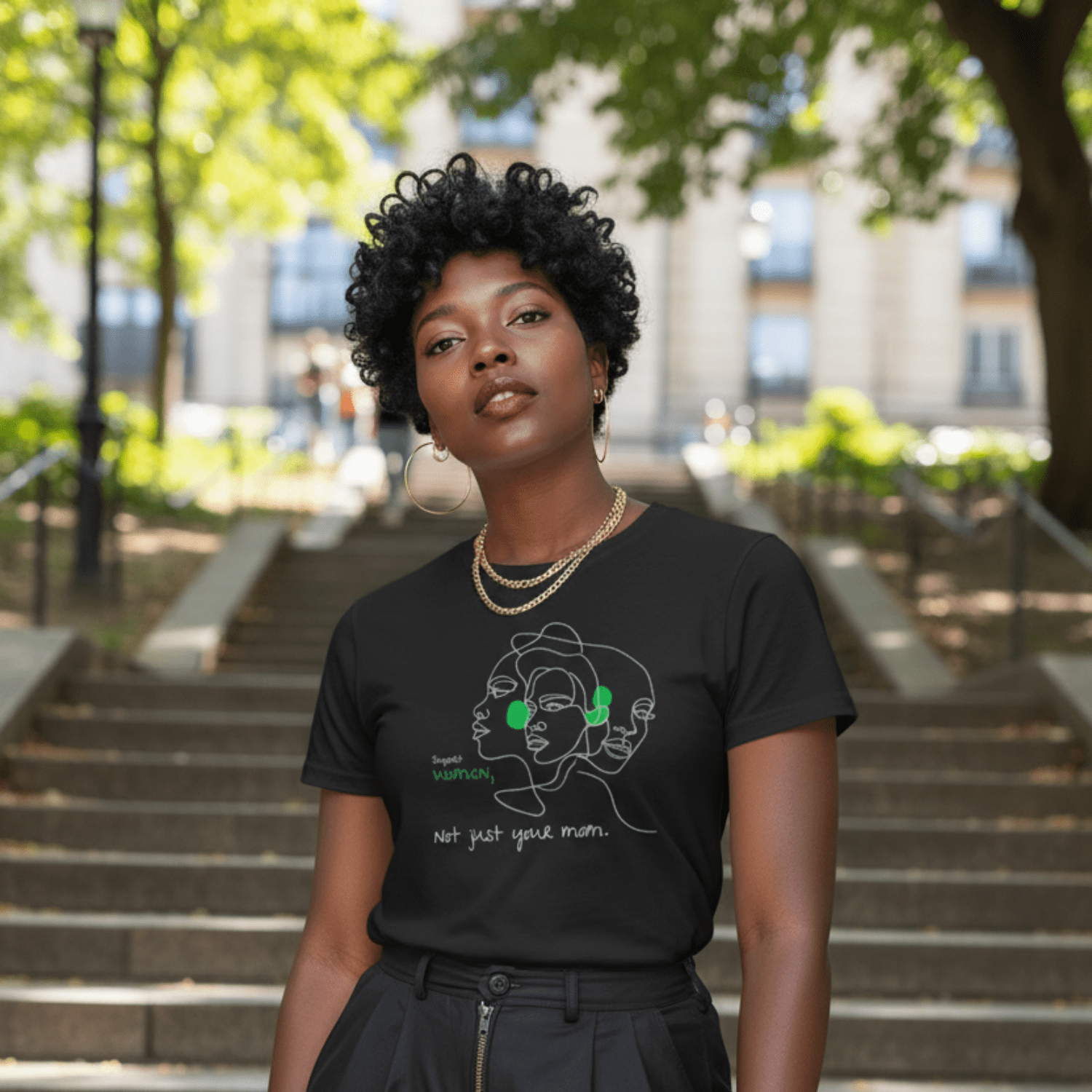 No Shit Shirts - Casual T-Shirt (Frontprint Large): Support women. Not just your mom - Casual T-Shirts - basic