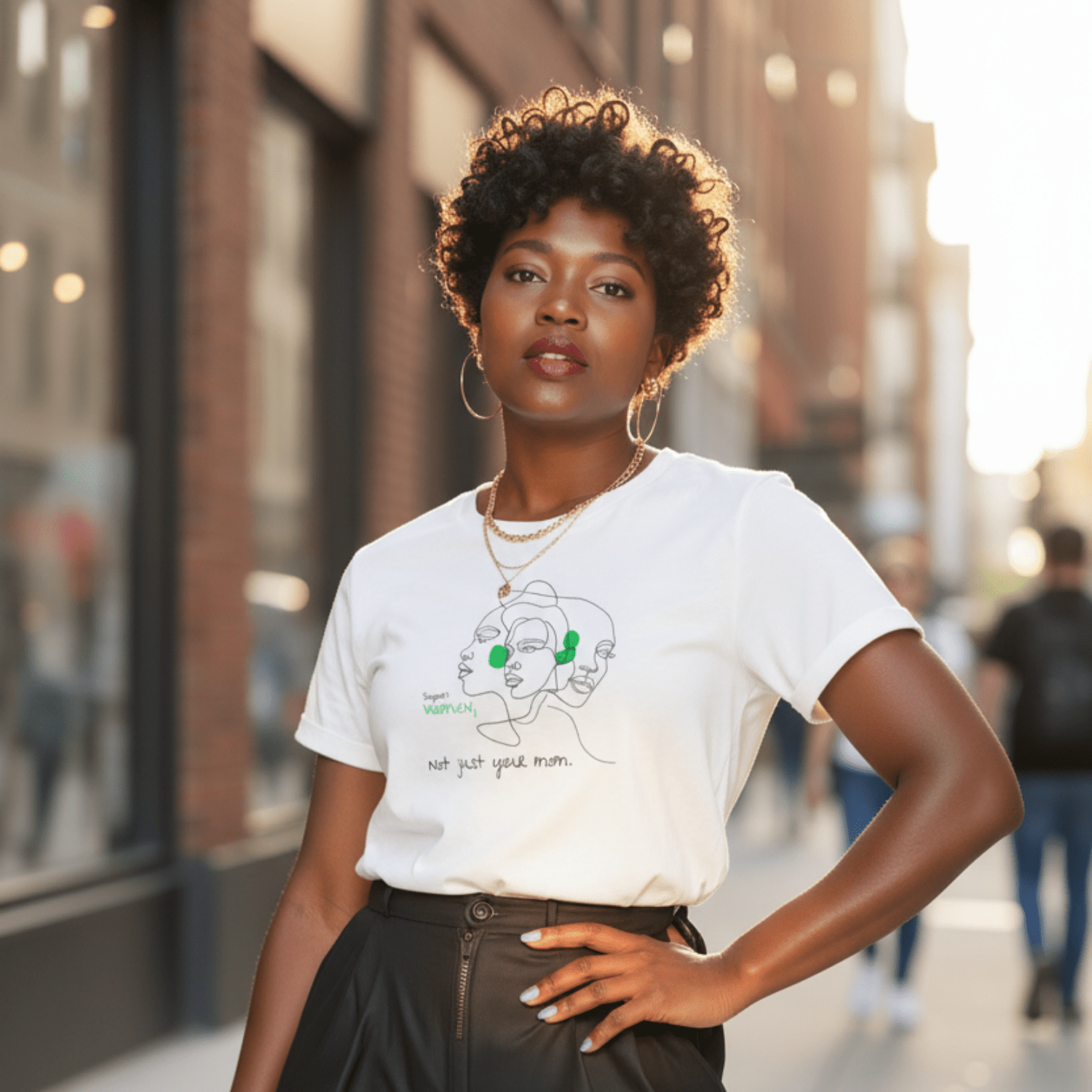 No Shit Shirts - Casual T-Shirt (Frontprint Large): Support women. Not just your mom - Casual T-Shirts - basic