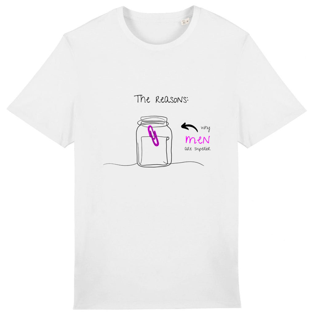 No Shit Shirts - Casual T-Shirt (Frontprint Large): The reasons why men are superior: - Casual T-Shirts - basic