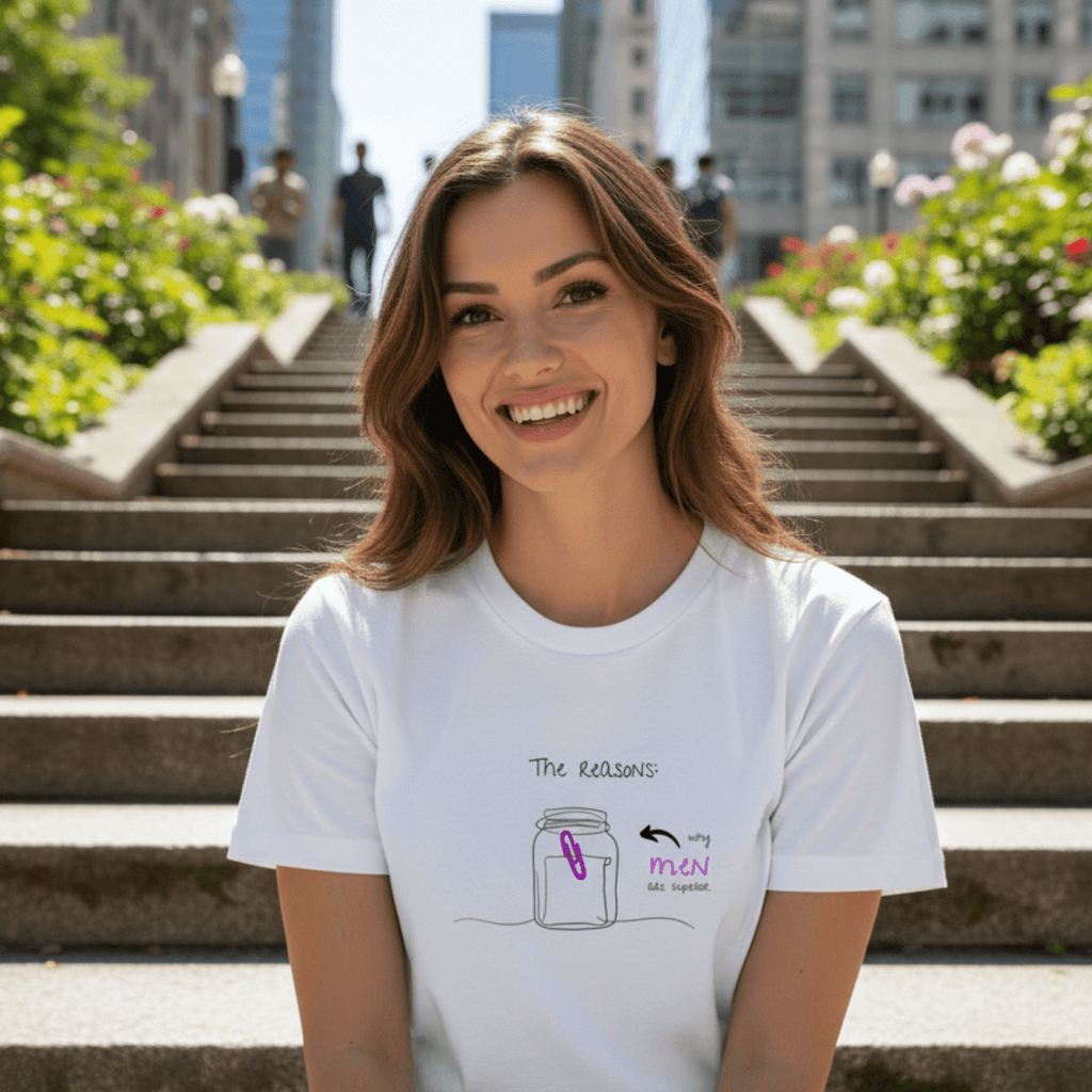 No Shit Shirts - Casual T-Shirt (Frontprint Large): The reasons why men are superior: - Casual T-Shirts - basic