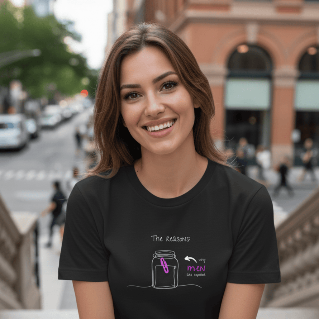 No Shit Shirts - Casual T-Shirt (Frontprint Large): The reasons why men are superior: - Casual T-Shirts - basic