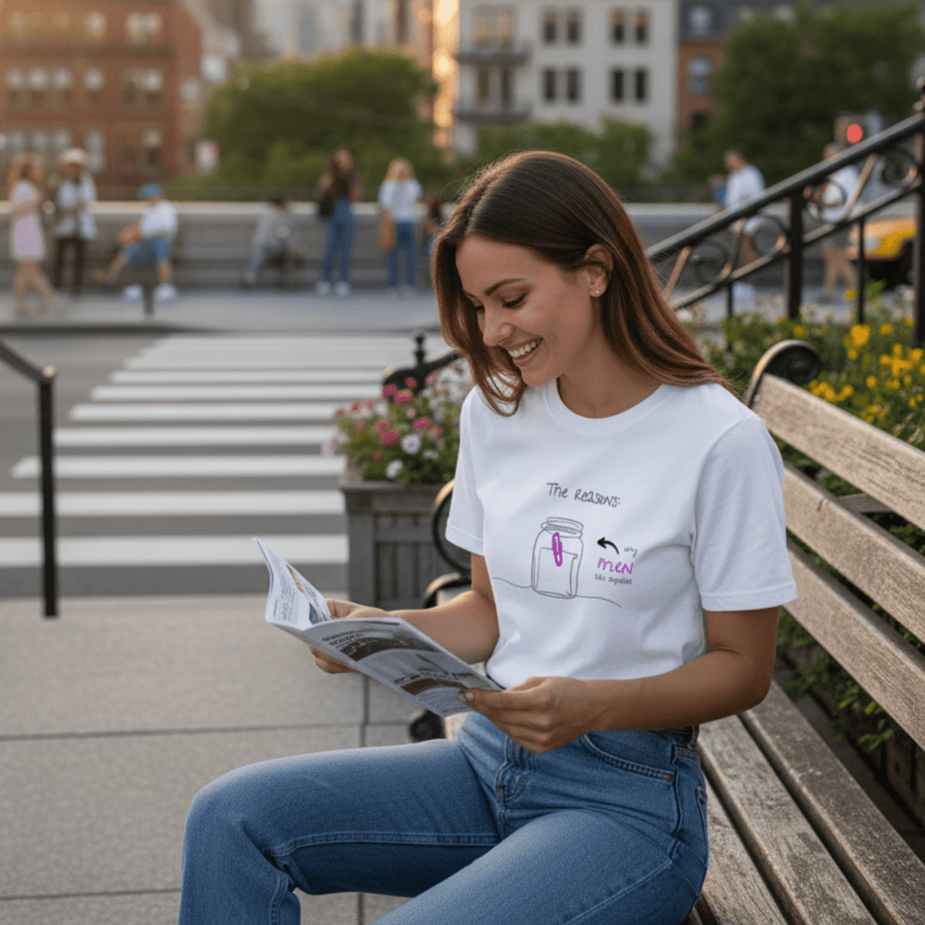 No Shit Shirts - Casual T-Shirt (Frontprint Large): The reasons why men are superior: - Casual T-Shirts - basic