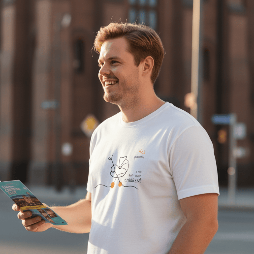 No Shit Shirts - Casual T-Shirt (Frontprint Large): Yes, grandma, I still don’t want children - Casual T-Shirts - basic