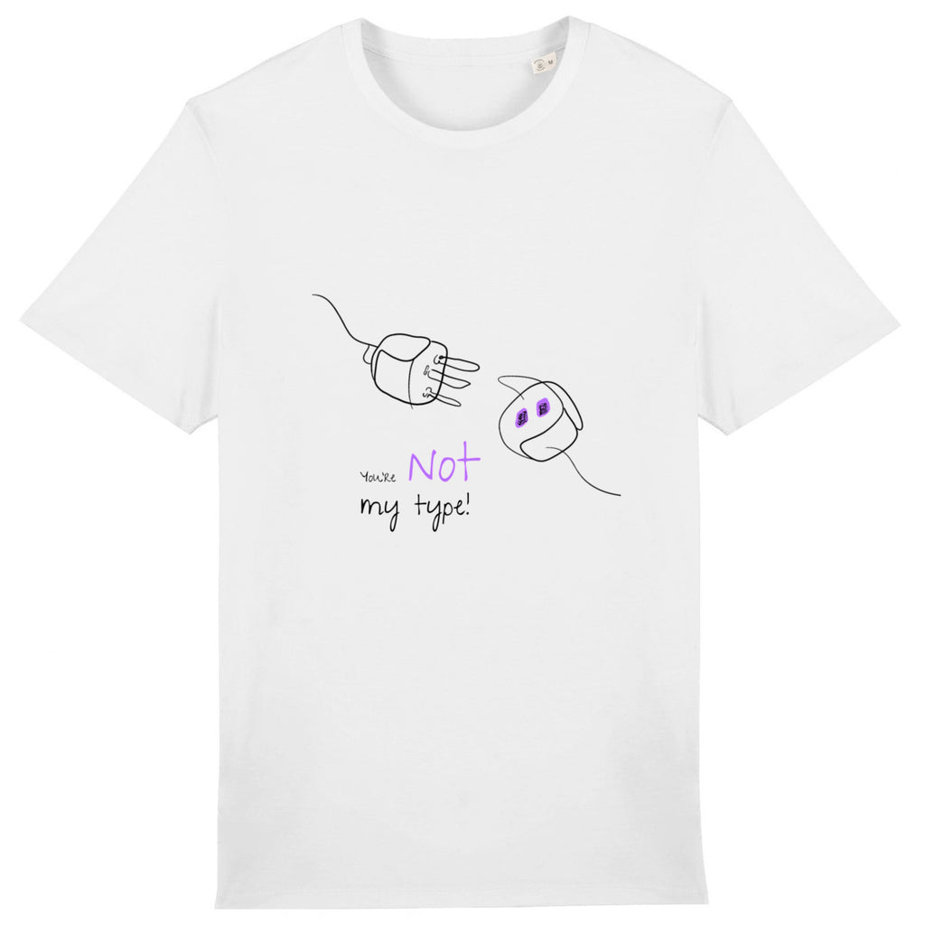 No Shit Shirts - Casual T-Shirt (Frontprint Large): Your not my type - Body & Autonomy & Sexism - basic